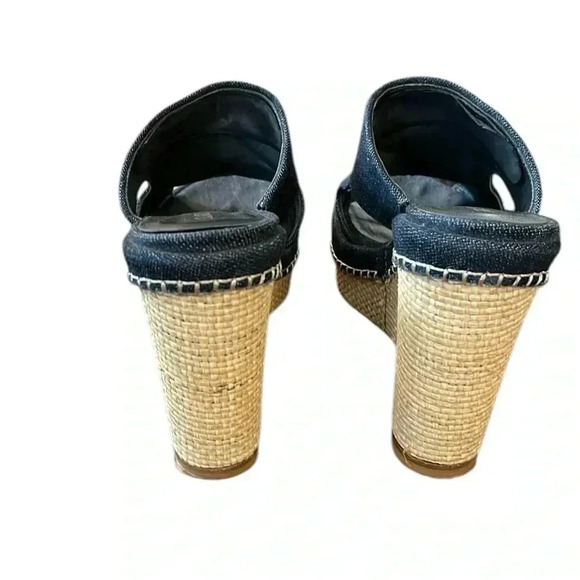Stuart Weitzman Ponte Navy Antique Denim Wedge Size 6 - Picture 5 of 7